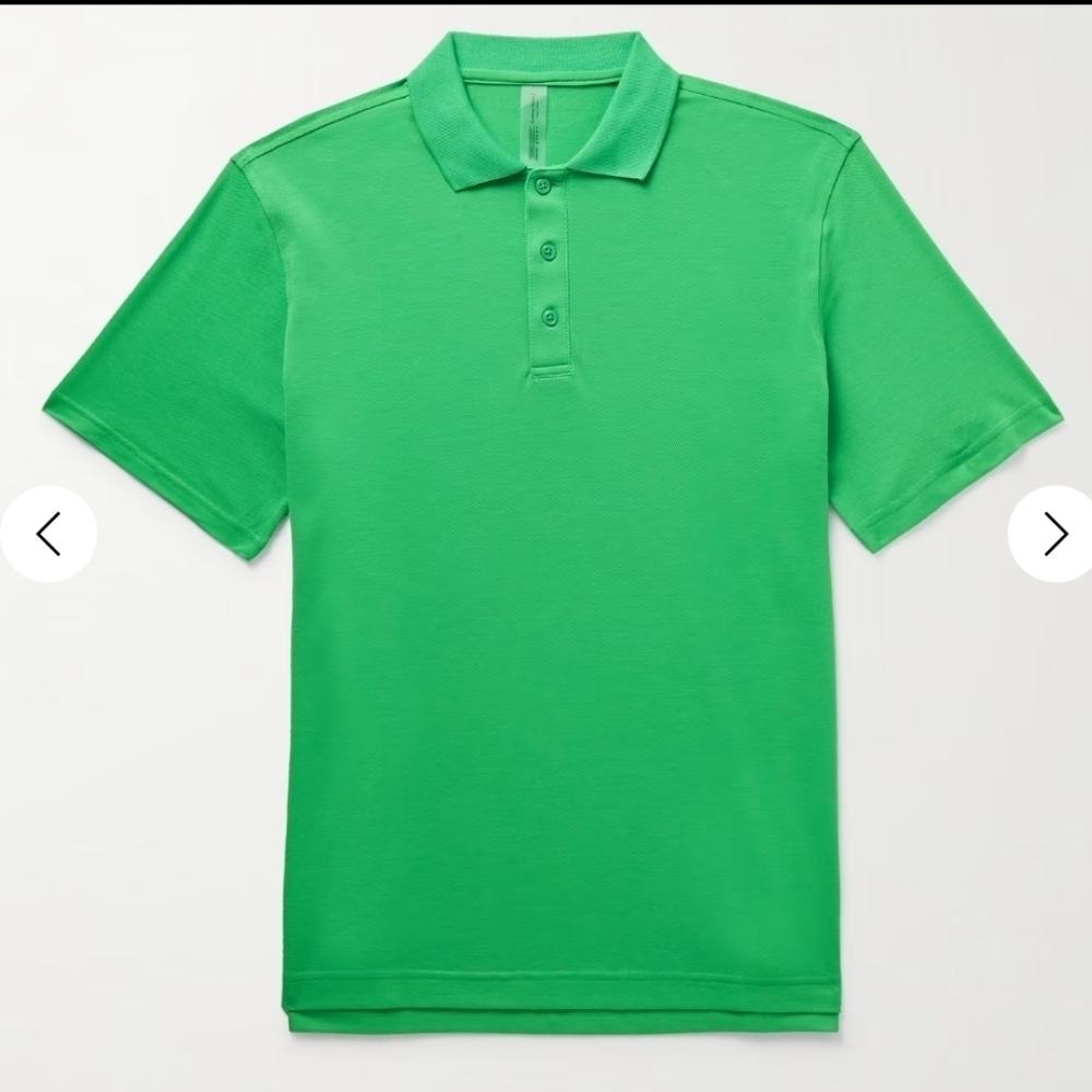 OUTDOOR VOICES, Birdie Recycled-Piqué Polo Shirt, Kelly Green, Size XS
